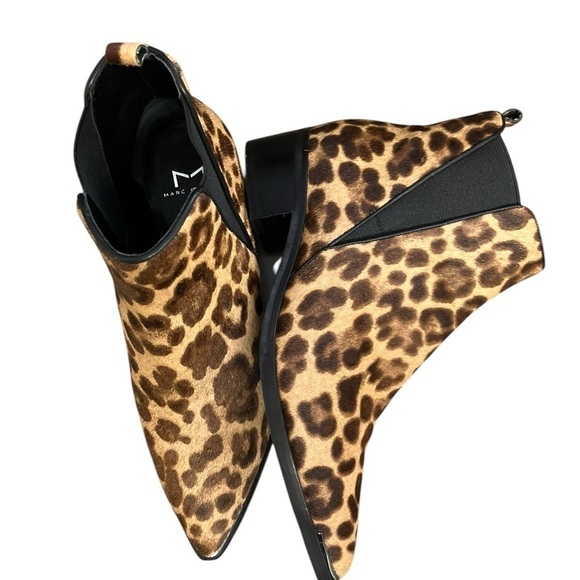 Marc Fisher Mlyalely Leopard Calf Hair Pointed Toe Chelsea Boot Pull On Size 6 M - Picture 4 of 12